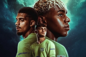 开云官方网-巴萨发布西甲首轮海报：亚马尔、阿劳霍、佩德里出镜